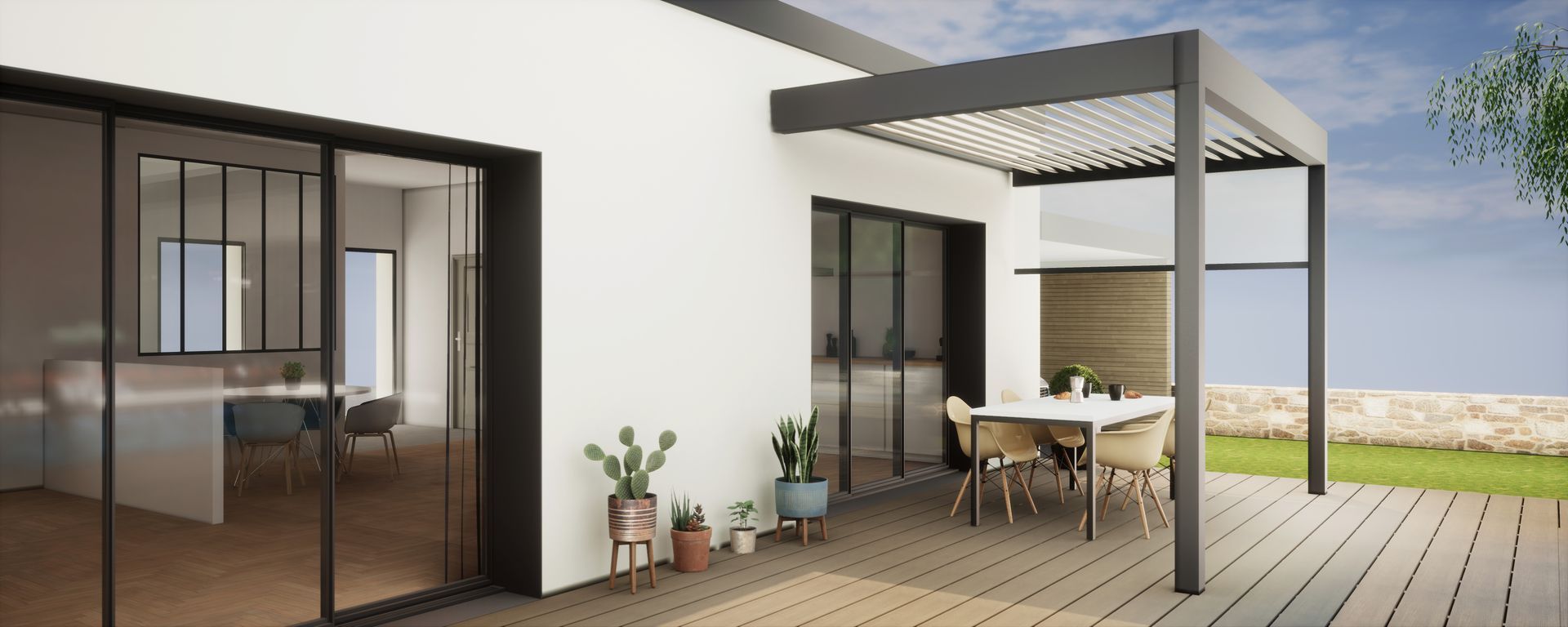 Terrasse pergola aluminium
